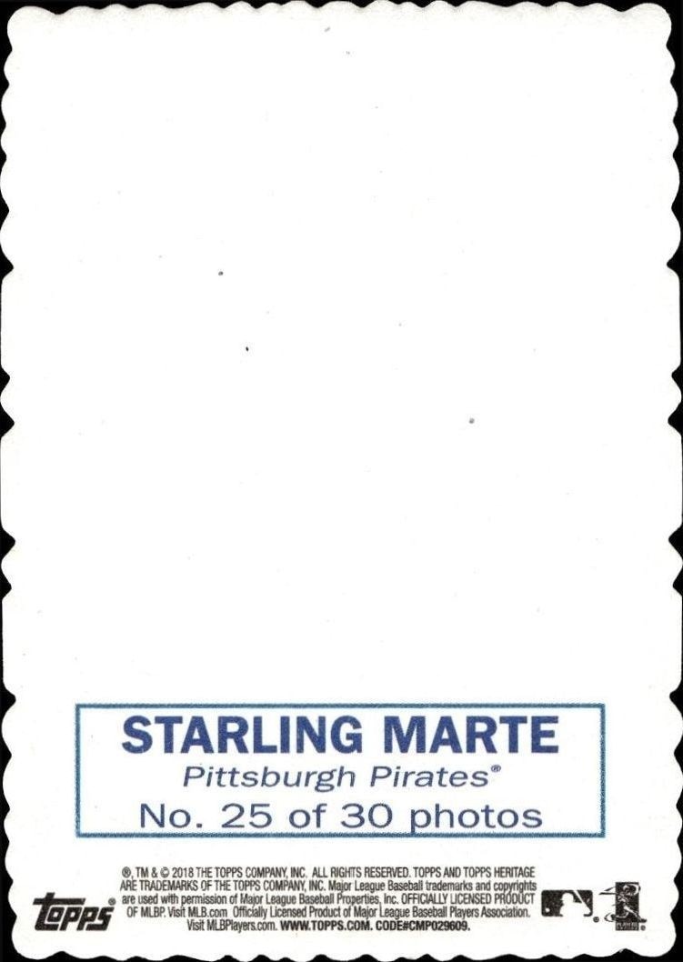 2018 Topps Heritage Starling Marte #25 baseball trading card back