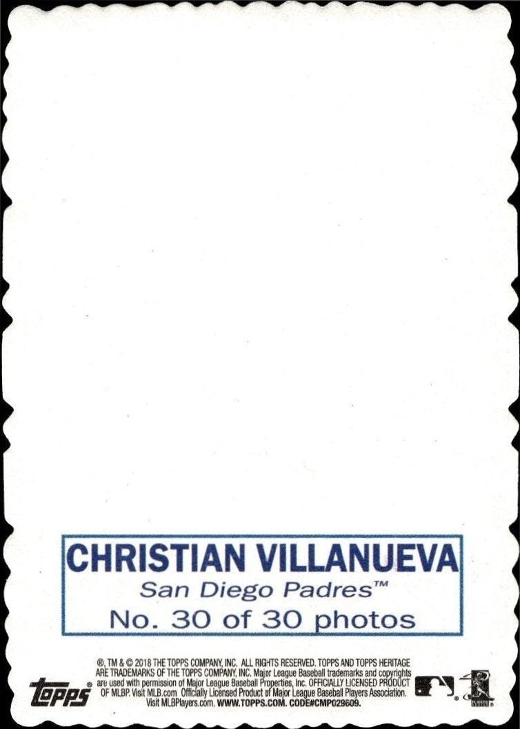 2018 Topps Heritage Christian Villanueva #30 baseball trading card back