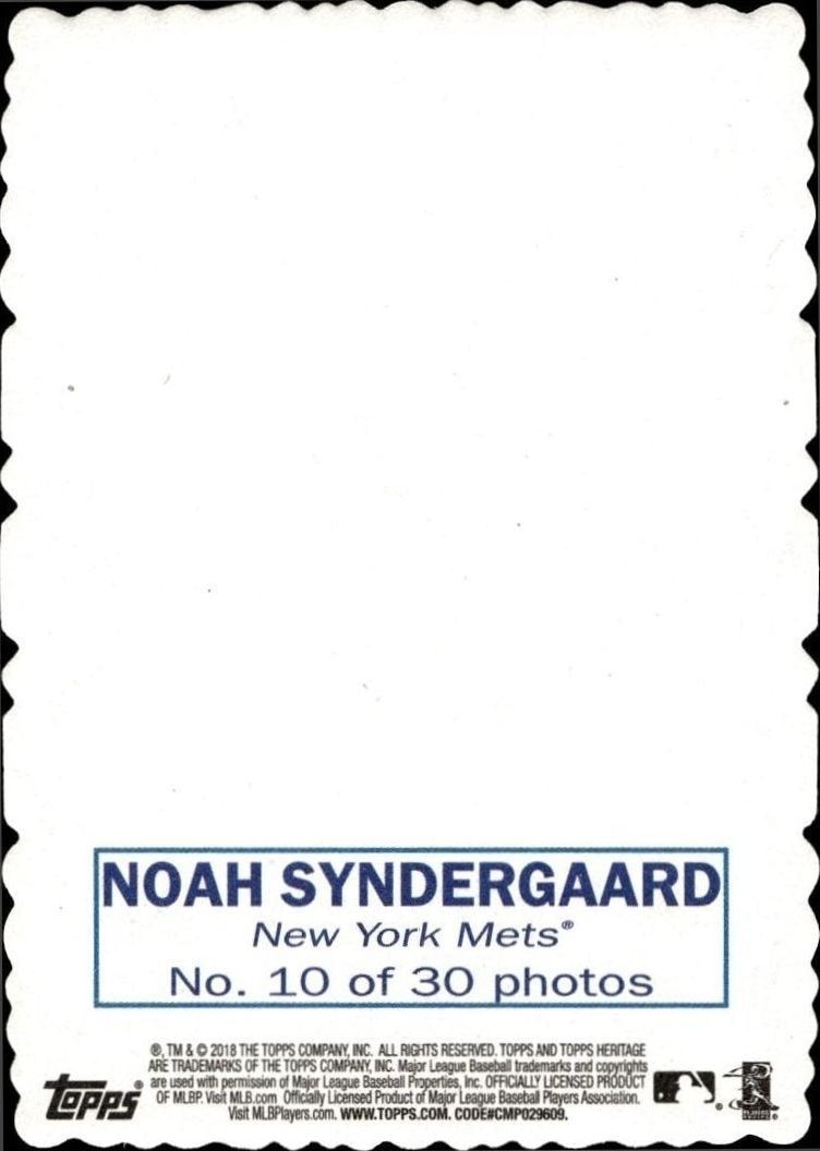 2018 Topps Heritage Noah Syndergaard #10 baseball trading card back