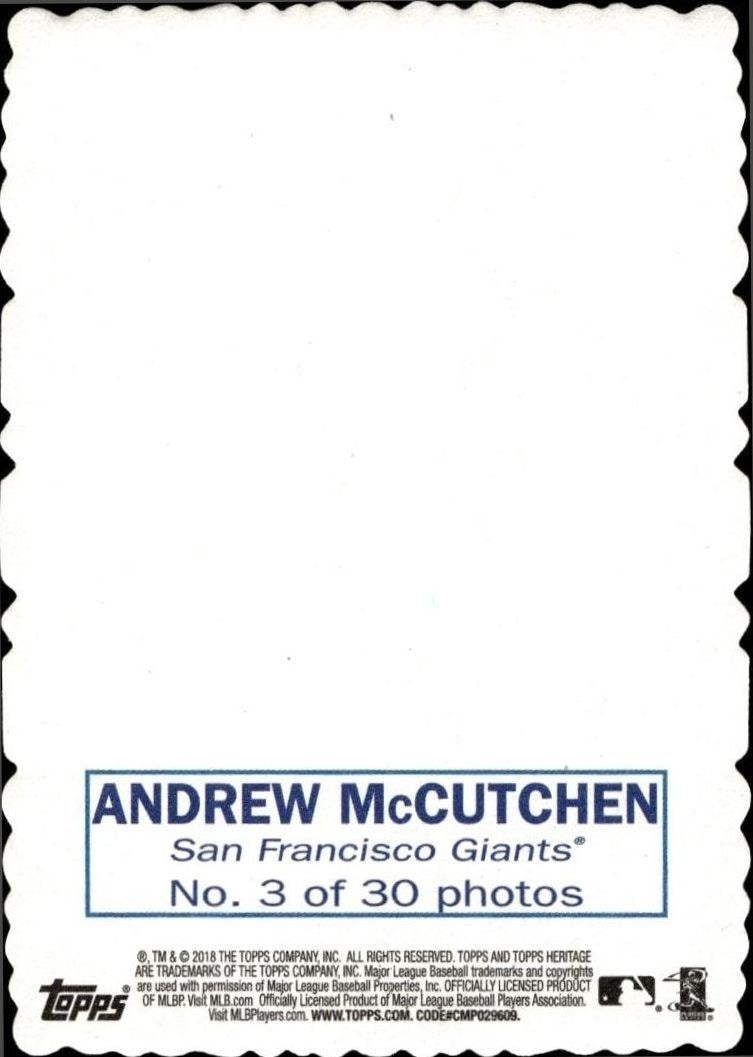 2018 Topps Heritage Andrew McCutchen #3 baseball trading card back