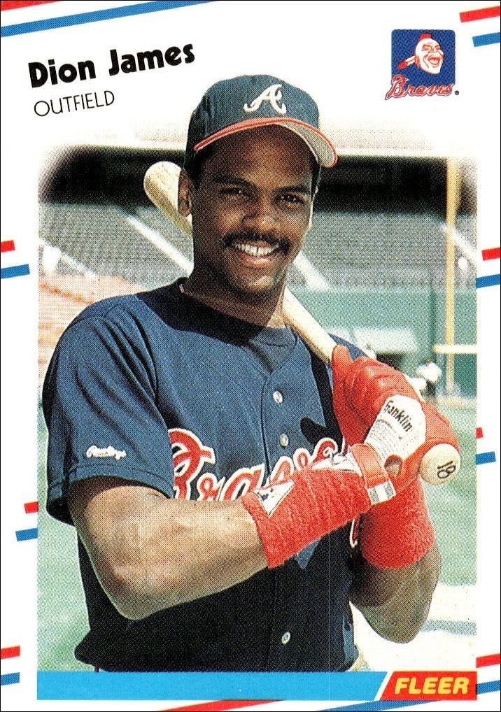 1988 Fleer Dion James #543 baseball trading card front