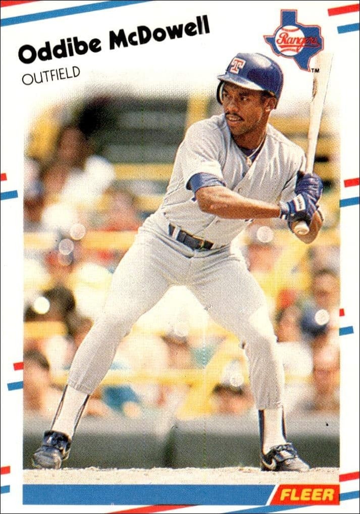 1988 Fleer Oddibe McDowell #473 trading card