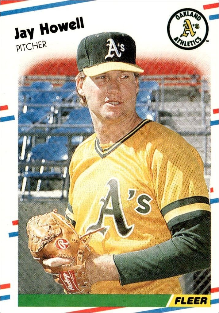 1988 Fleer Jay Howell #282 trading card