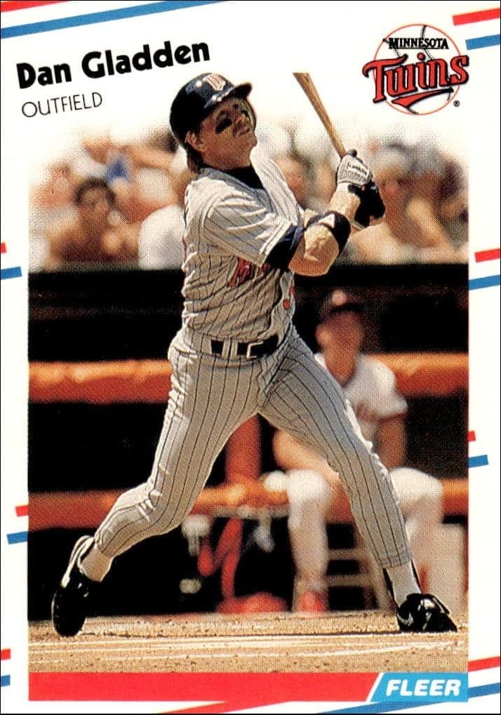 1988 Fleer Dan Gladden #12 trading card