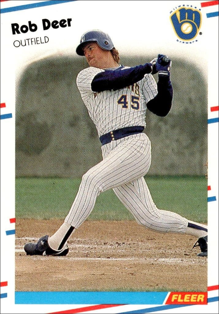 1988 Fleer Rob Deer #163 trading card