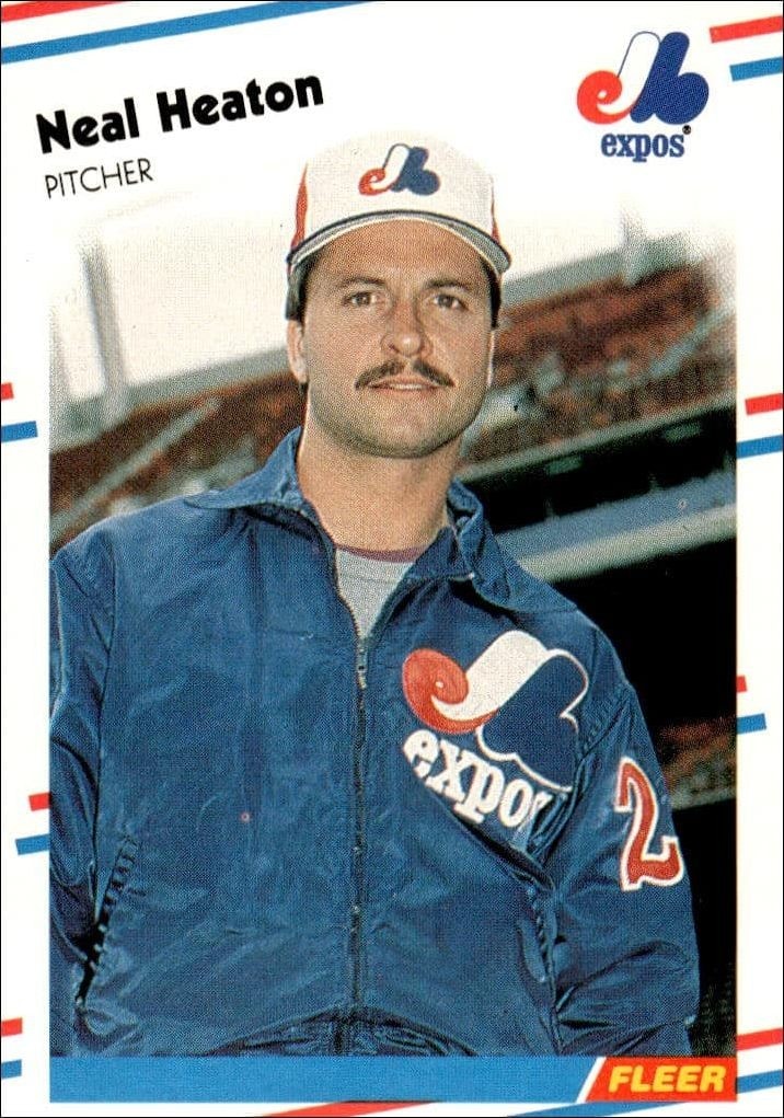 1988 Fleer Neal Heaton #185 trading card