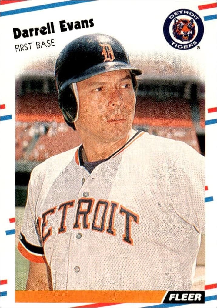 1988 Fleer Darrell Evans #54 trading card