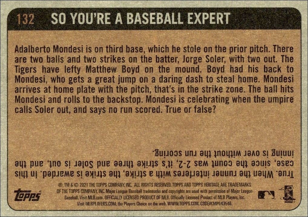 2021 Topps Heritage Starling Marte #132 baseball trading card back