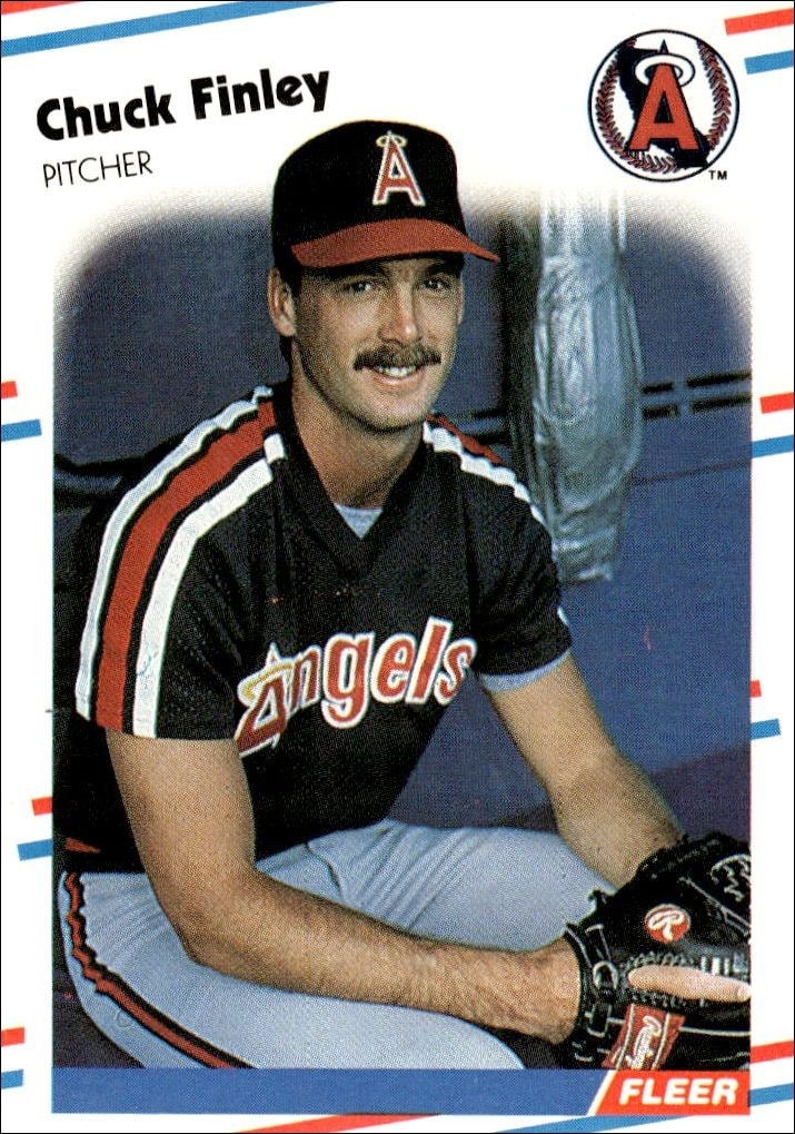 1988 Fleer Chuck Finley #489 trading card
