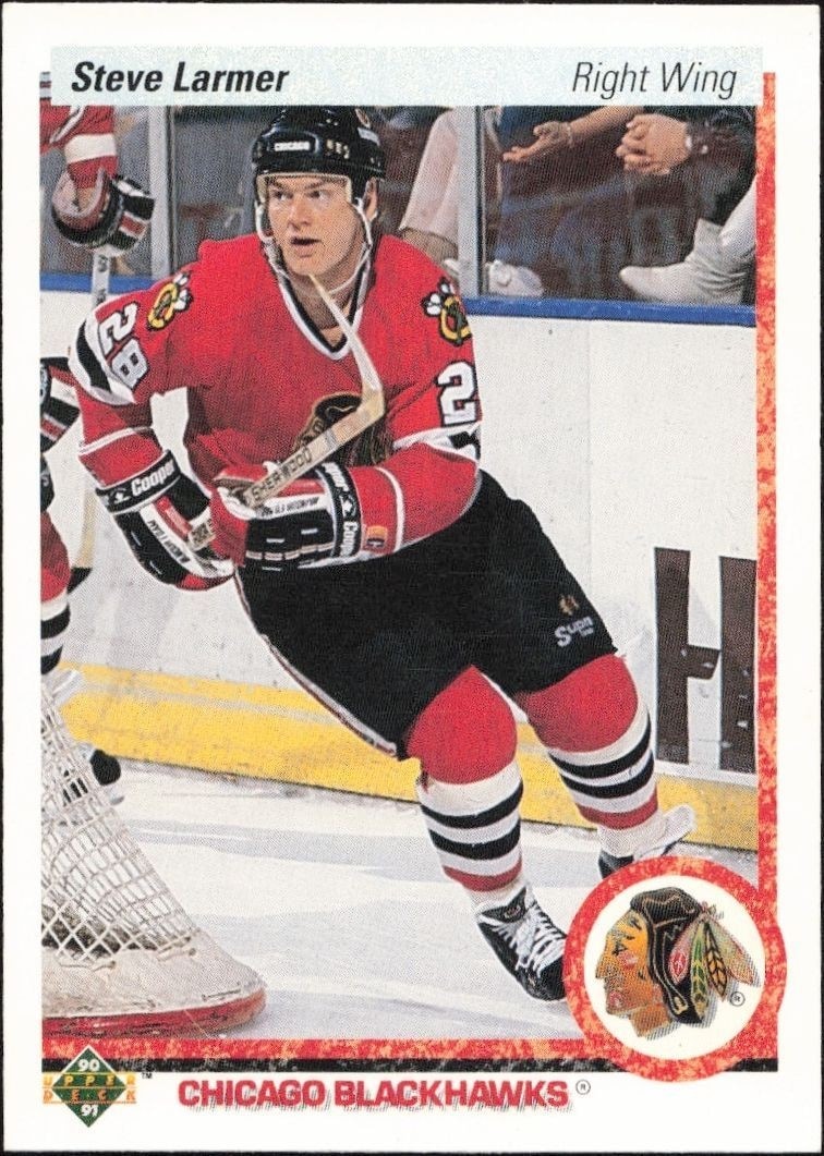 1990-91 Upper-Deck Steve Larmer #242 trading card