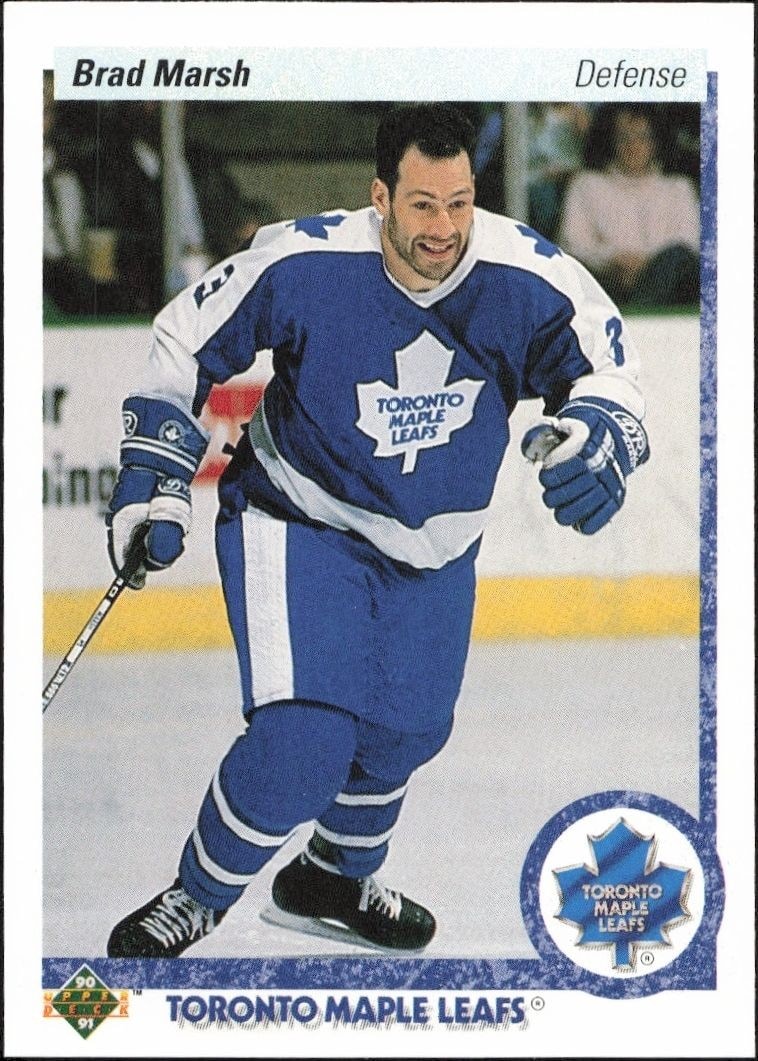 1990-91 Upper-Deck Brad Marsh #199 trading card