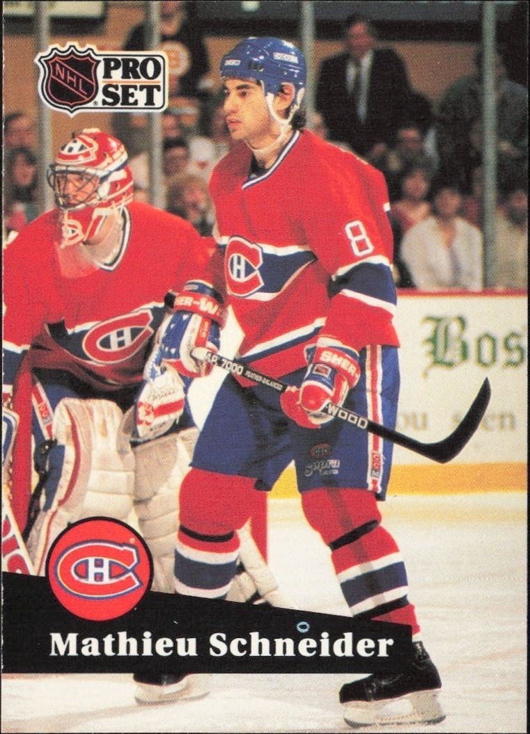 1991-92 Pro-Set Series 1 Mathieu Schneider #119 trading card