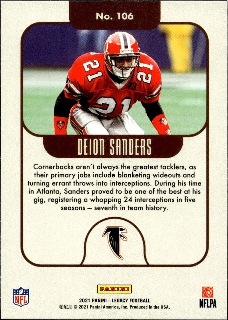 2021 Panini Deion Sanders #106 football trading card back