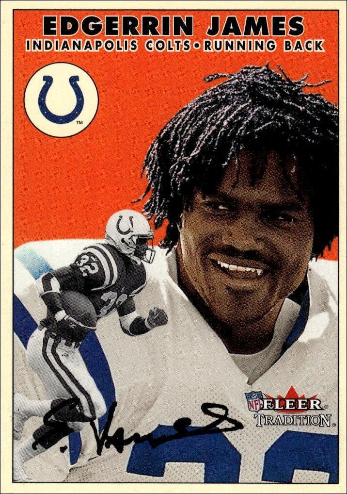 2000 Fleer Tradition Glossy Edgerrin James #186 trading card