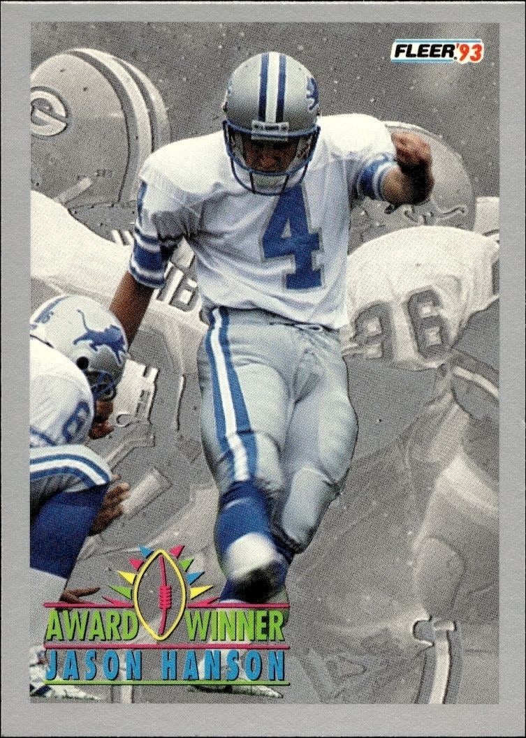 1993 Fleer Jason Hanson #254 trading card