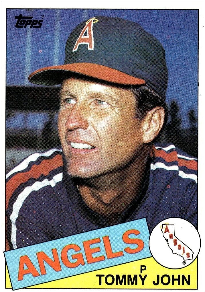 1985 Topps Tommy John #179 trading card