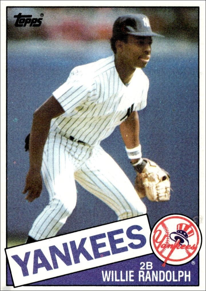 1985 Topps Willie Randolph #765 trading card