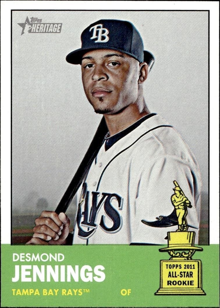 2012 Topps Heritage Desmond Jennings #195 trading card