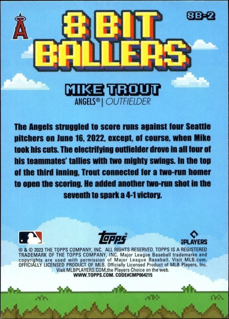 2023 Topps Big League Mike Trout #8B-2 baseball trading card back