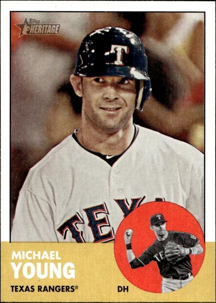 2012 Topps Heritage Michael Young #373 trading card