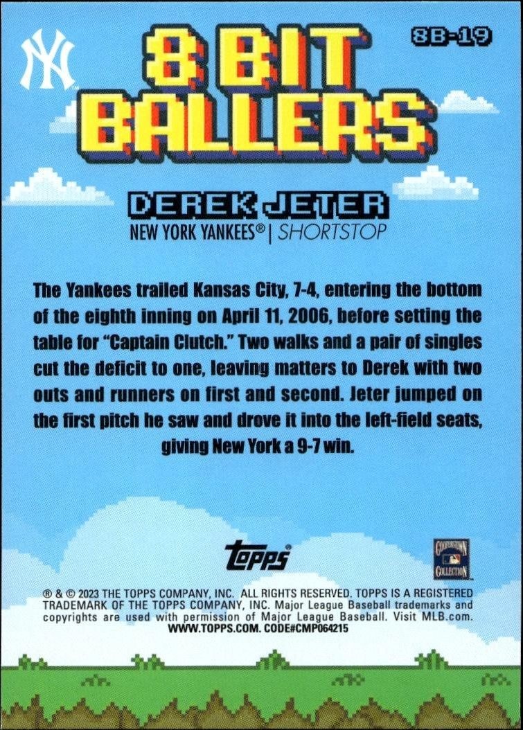 2023 Topps Big League Derek Jeter #8B-19 baseball trading card back