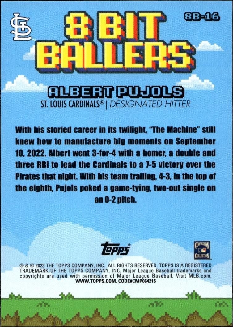 2023 Topps Big League Albert Pujols #8B-16 baseball trading card back