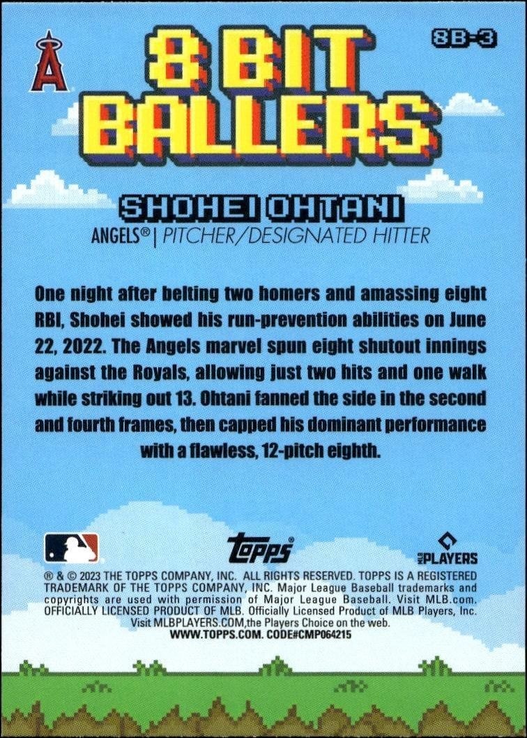 2023 Topps Big League Shohei Ohtani #8B-3 baseball trading card back