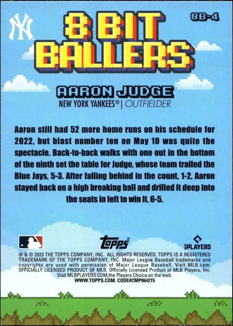 2023 Topps Big League Aaron Judge #8B-4 baseball trading card back