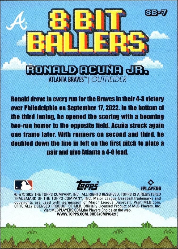 2023 Topps Big League Ronald Acuña Jr. #8B-7 baseball trading card back