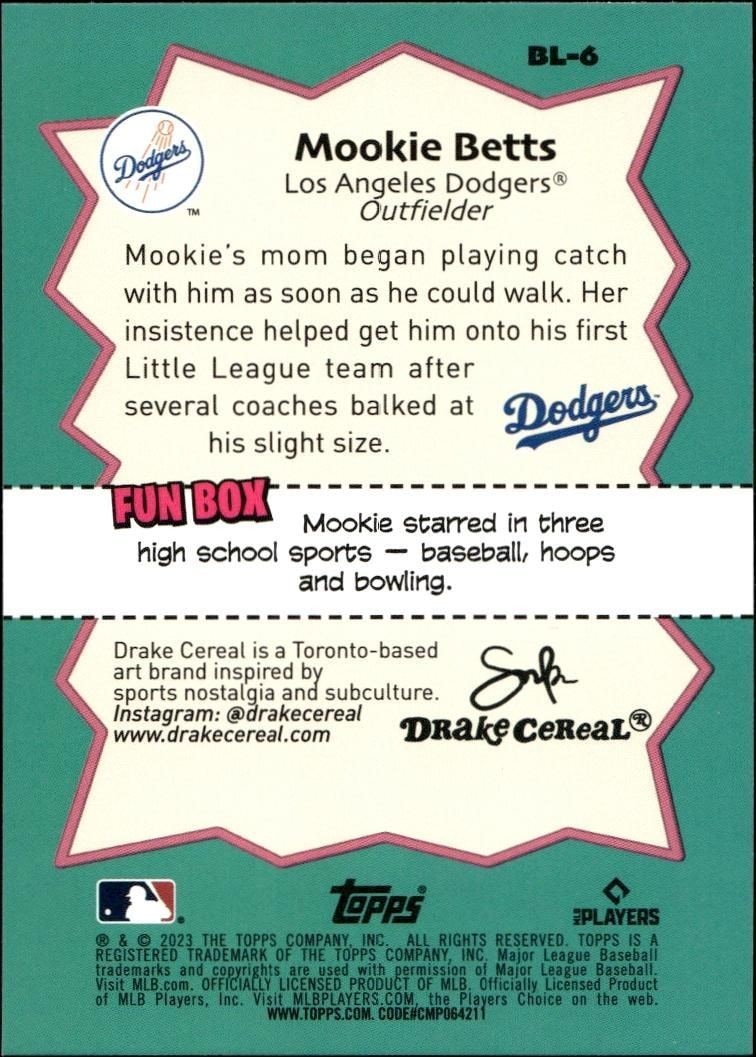 2023 Topps Big League Mookie Betts #BL-6 baseball trading card back