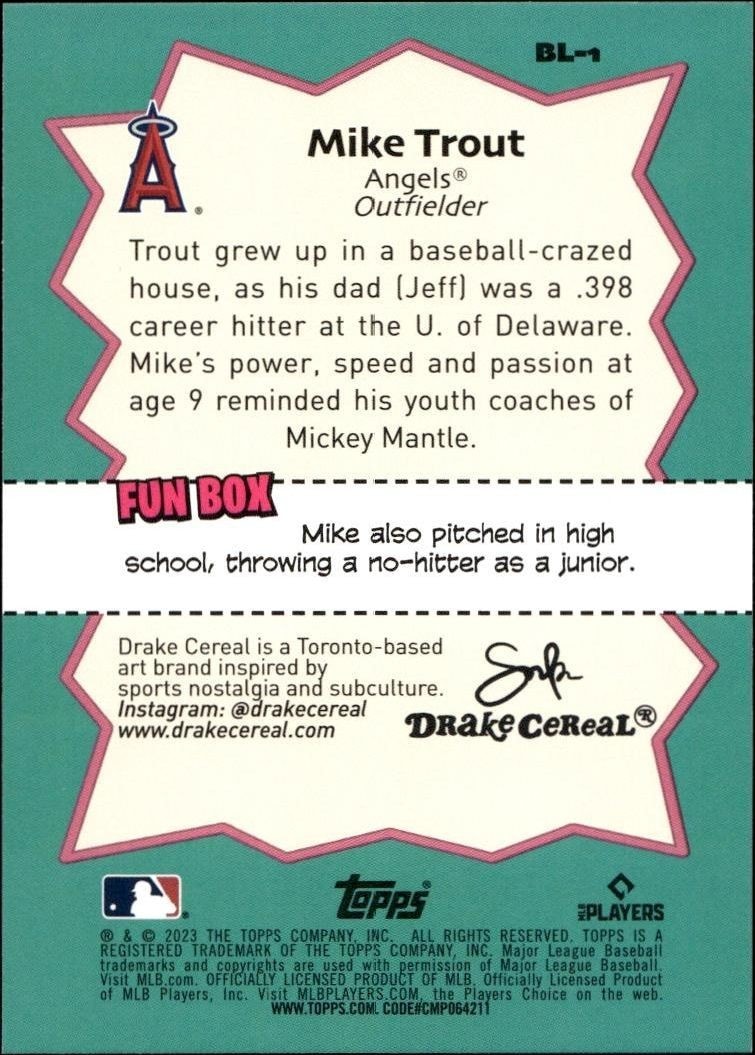 2023 Topps Big League Mike Trout #BL-1 baseball trading card back
