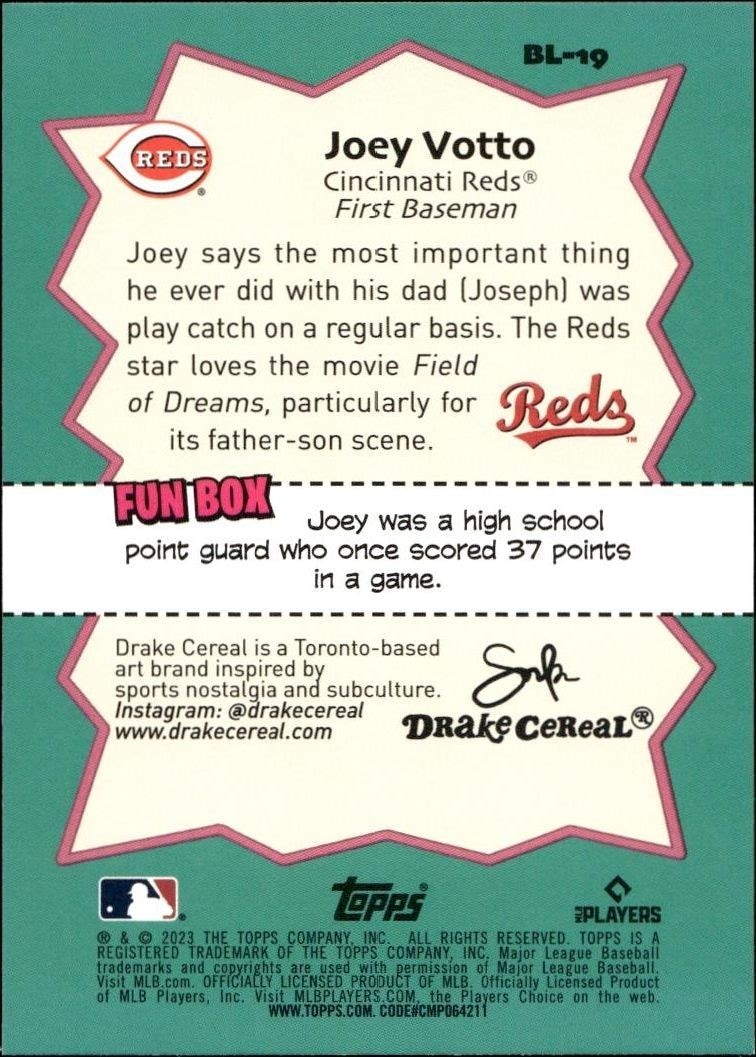 2023 Topps Big League Joey Votto #BL-19 baseball trading card back
