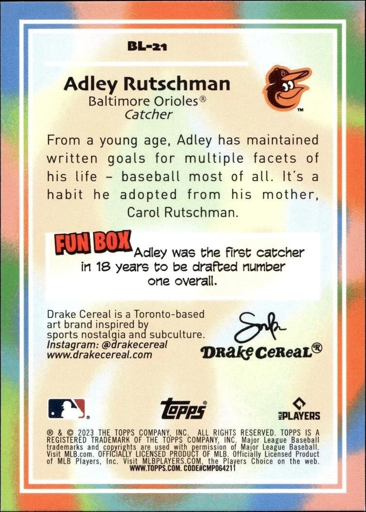 2023 Topps Big League Adley Rutschman #BL-21 baseball trading card back