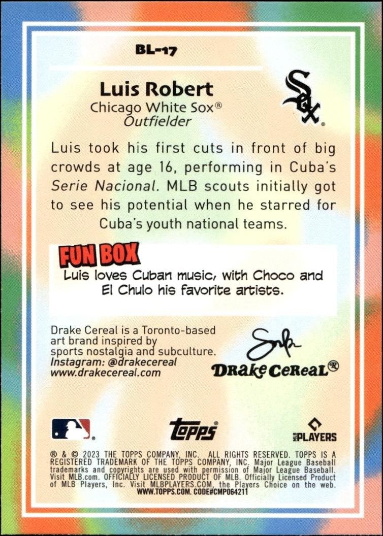 2023 Topps Big League Luis Robert #BL-17 baseball trading card back