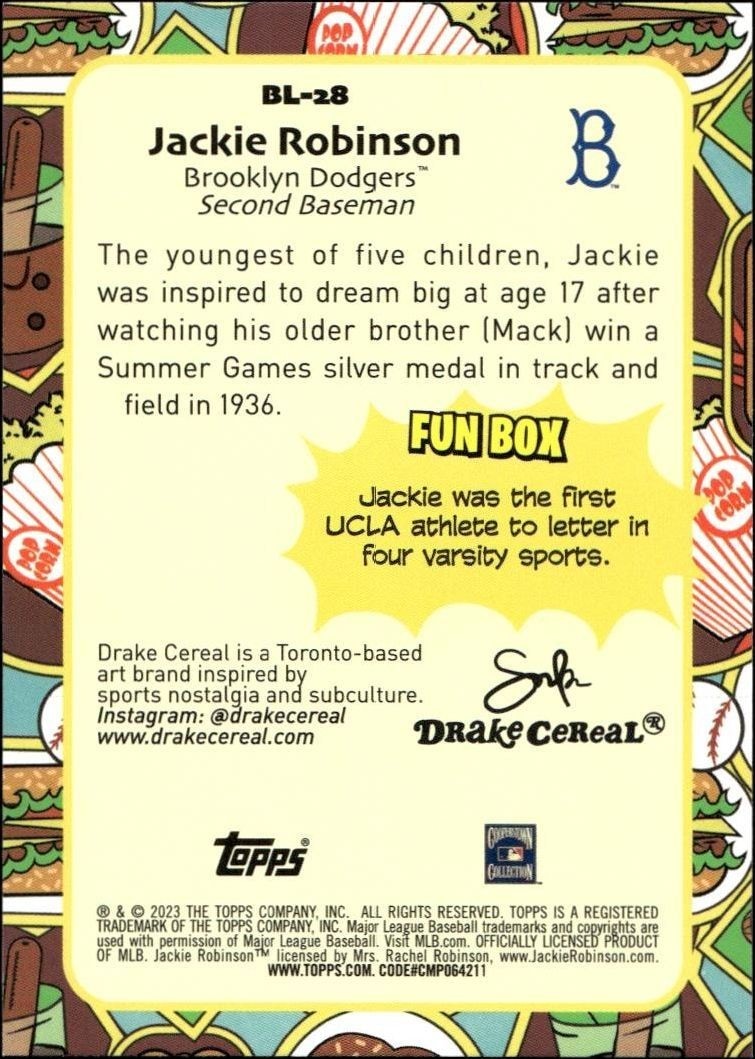 2023 Topps Big League Jackie Robinson #BL-28 baseball trading card back