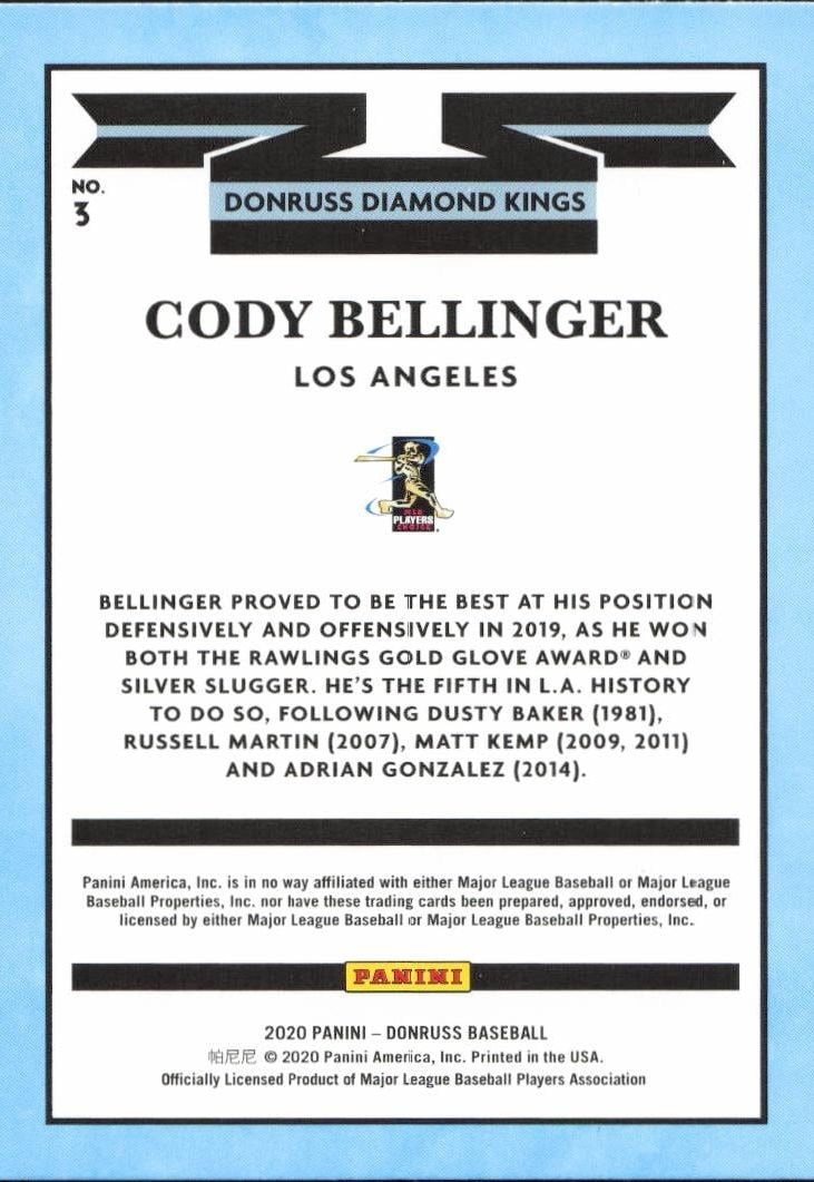 2020 Panini Donruss Cody Bellinger #3 baseball trading card back