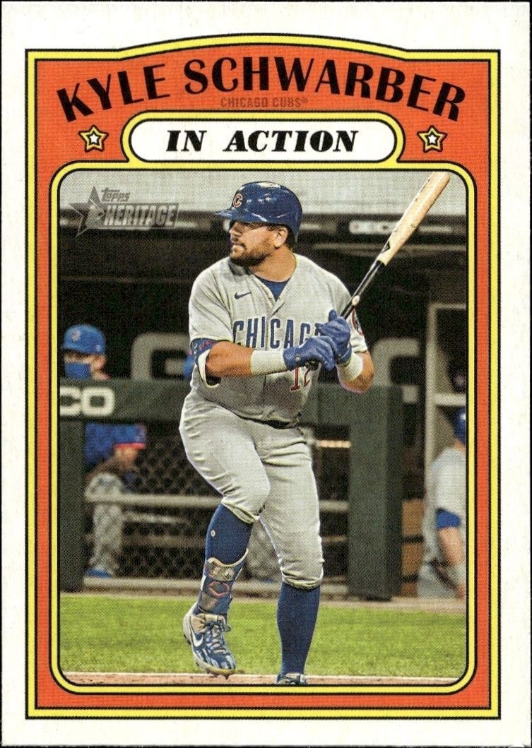 2021 Topps Heritage Kyle Schwarber #140 trading card