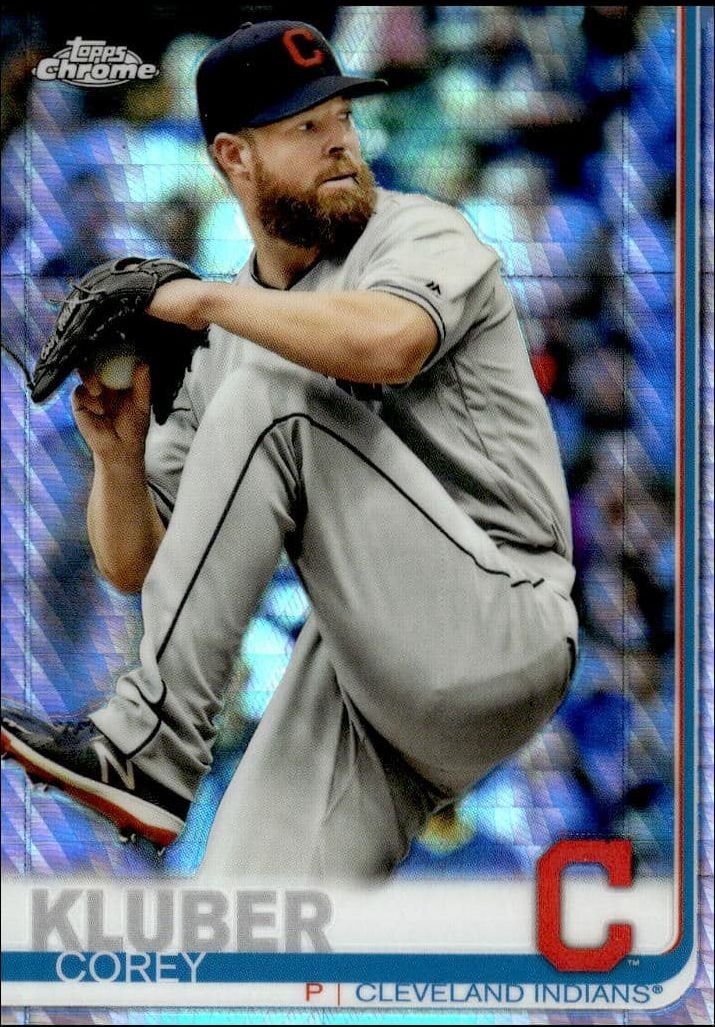 2019 Topps Chrome Corey Kluber #188 trading card
