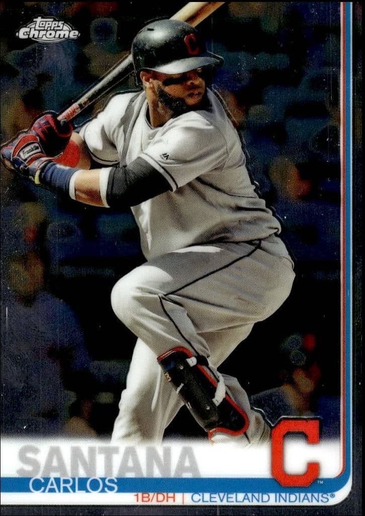 2019 Topps Chrome Carlos Santana #44 trading card