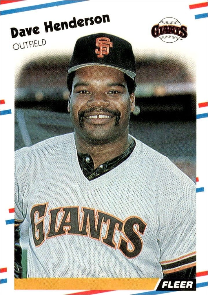 1988 Fleer Dave Henderson #84 trading card