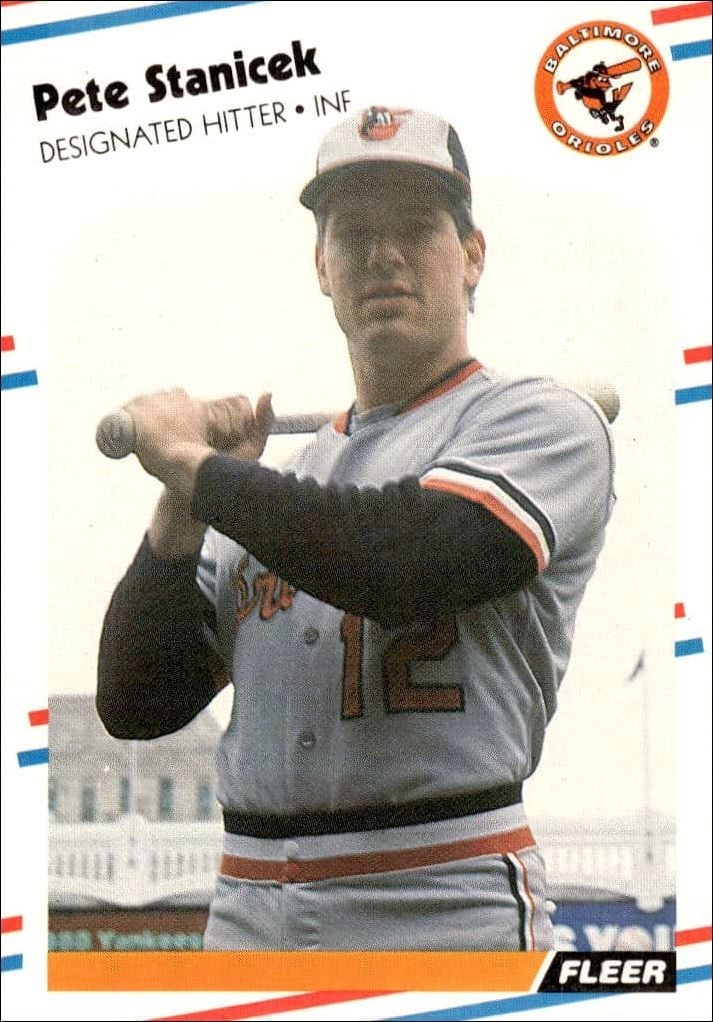 1988 Fleer Pete Stanicek #573 trading card