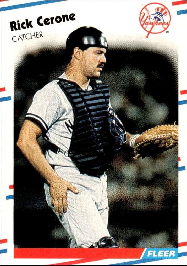 1988 Fleer Rick Cerone #203 trading card