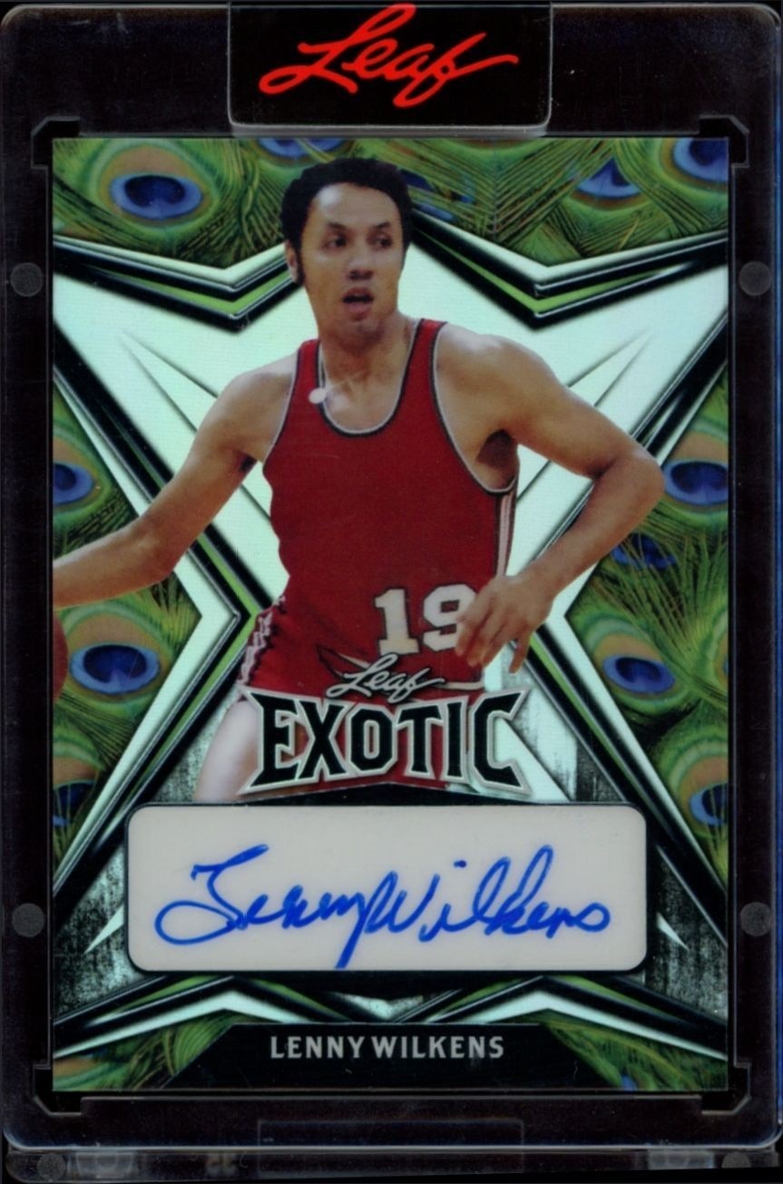 Lenny Wilkens (Peacock · Serial Numbered · Manufacturer Autograph · Label Or Sticker)