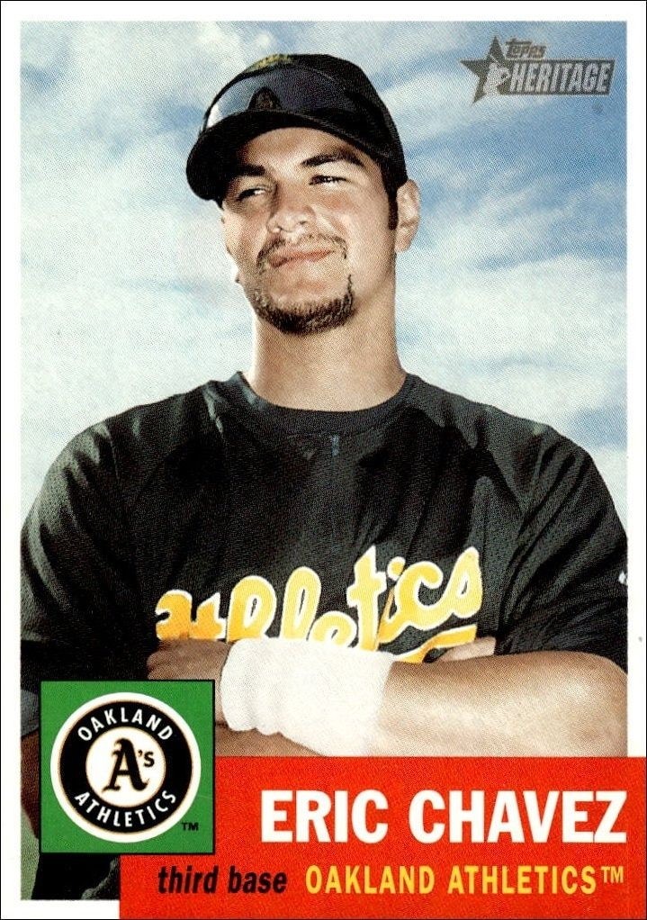 2002 Topps Heritage Eric Chavez #296 trading card