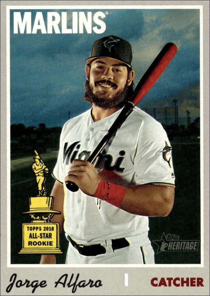 2019 Topps Heritage High Number Jorge Alfaro #527 trading card