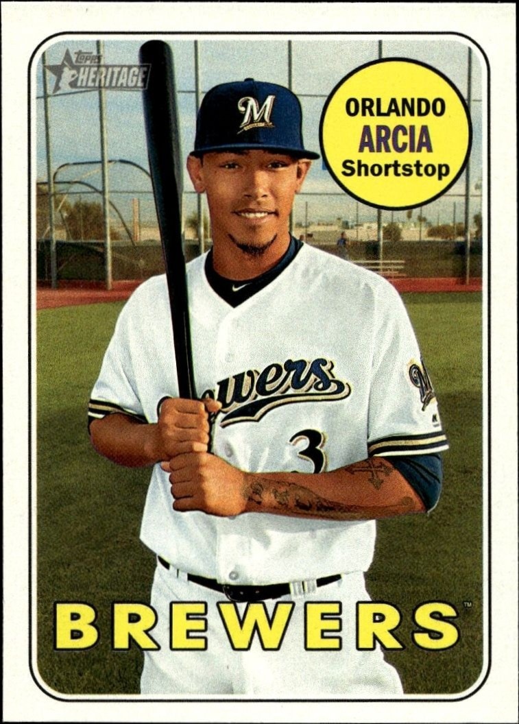 2018 Topps Heritage Orlando Arcia #155 trading card