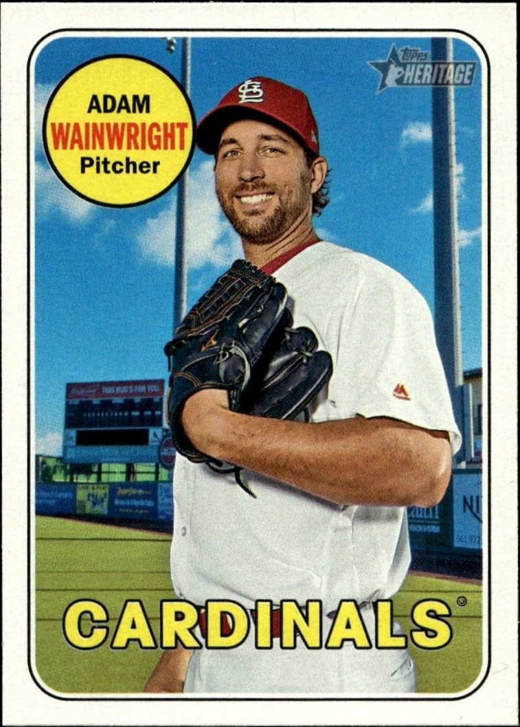 2018 Topps Heritage Adam Wainwright #195 trading card