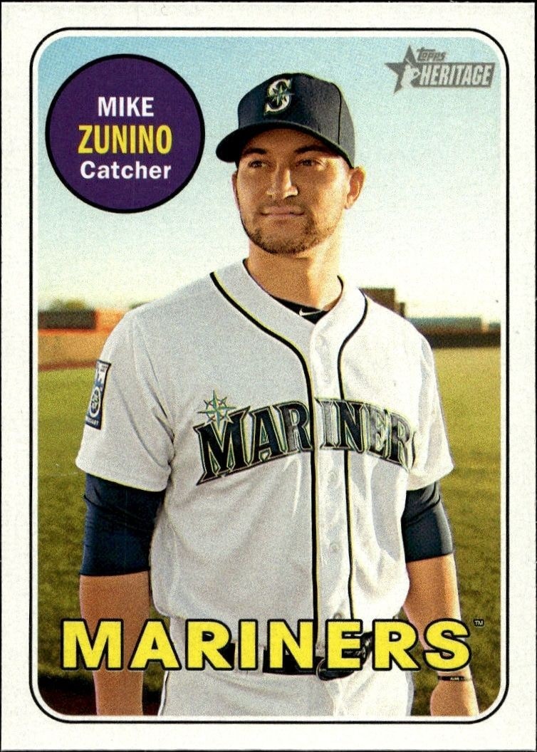 2018 Topps Heritage Mike Zunino #85 trading card