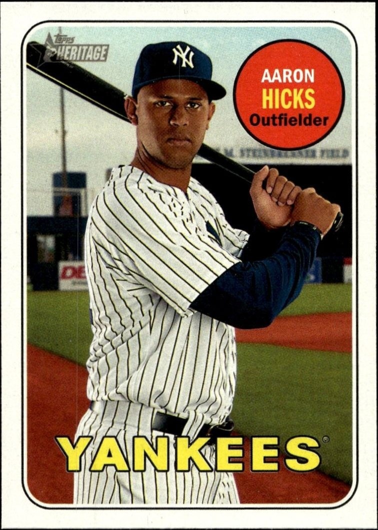 2018 Topps Heritage Aaron Hicks #138 trading card