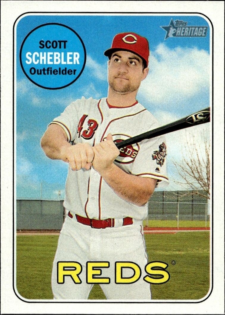 2018 Topps Heritage Scott Schebler #131 trading card